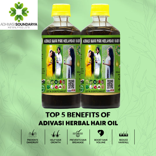 Adivasi Hakki Pikki neelamabari regrowth hair oil 1litre (6month pack)