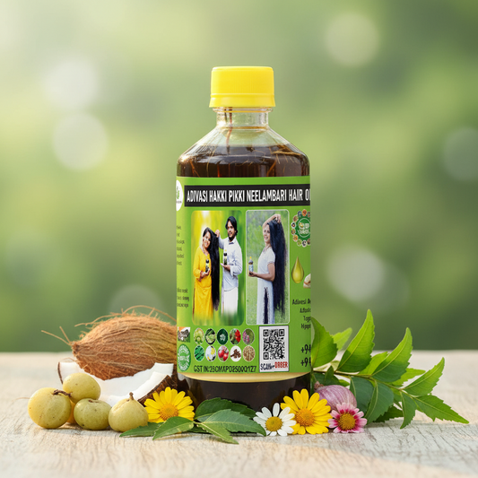 Adivasi Herbal Hair Oil – Original Hakki Pikki Formula for Hair Fall & Scalp Care