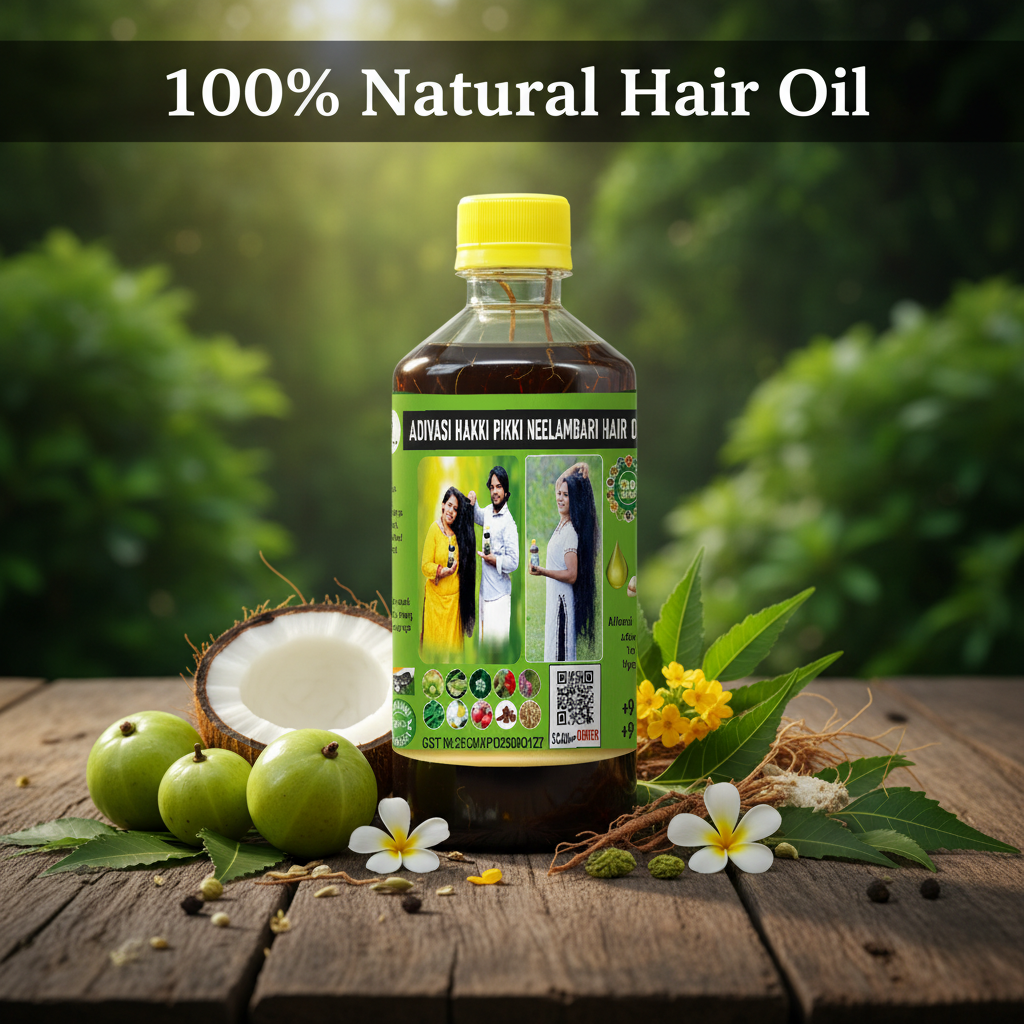 Adivasi Herbal Hair Oil – Original Hakki Pikki Formula for Hair Fall & Scalp Care