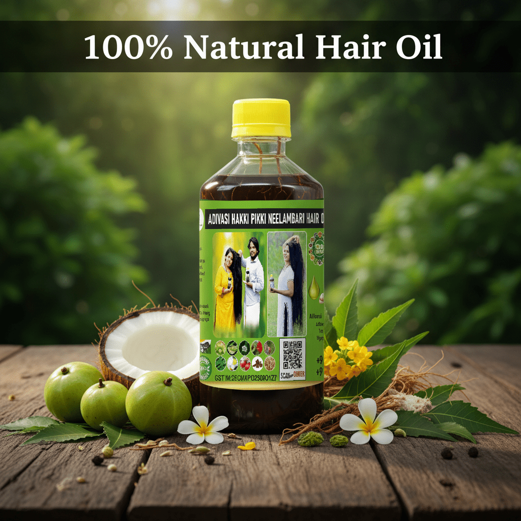 Adivasi Herbal Hair Oil – Original Hakki Pikki Formula for Hair Fall & Scalp Care - Adivasi sowndarya herbal products